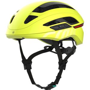 CRNK Angler Alpha Bluetooth Fietshelm - LED verlichting – Lichtgewicht – 340 gram – Magnetische sluiting - Maat M - Kleur Lemon Fizz