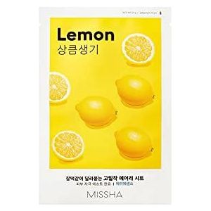 Missha Airy Fit Lemon Sheet masker voor verheldering en vitaliteit van het gezicht 19 g