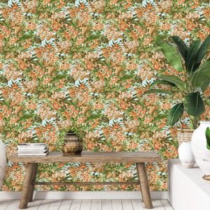 DUTCH WALLCOVERINGS Behang Floral meerkleurig