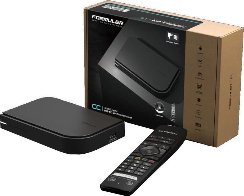 Formuler CC 4K UHD IPTV Android 7-speler met DVB-C / T2 tuner H.265 2GB RAM 16GB Flash, WLAN