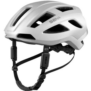 Sena C1 Slimme fietshelm met Bluetooth-intercom en smartphone-connectiviteit voor muziek, GPS en telefoongesprekken (matwit, groot)