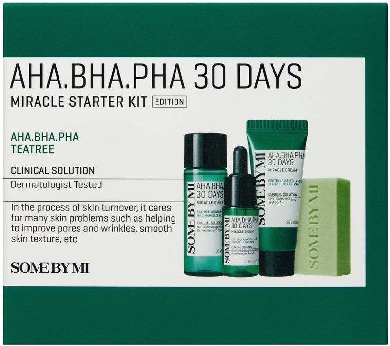 Some by Mi - AHA BHA PHA - Acne Huid Set - Reinigingszeep, Toner, Serum, Crème