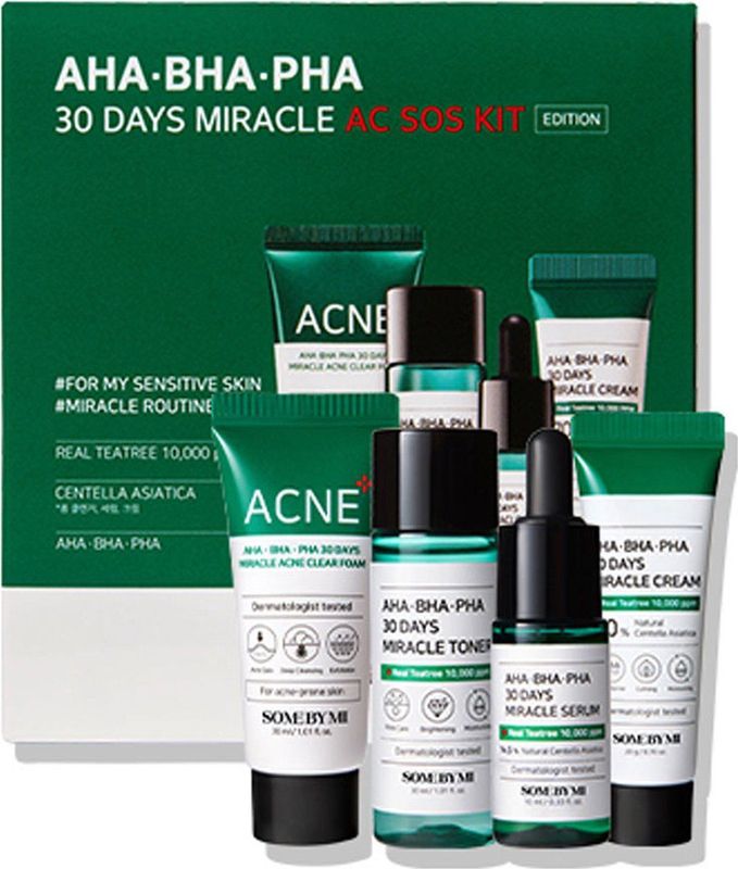 Some by Mi - AHA BHA PHA 30 Dagen Miracle AC SOS - Acne Huid Set - Tea Tree Extract