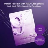 numbuzin - NAD+ BIO Lifting-sil Full Face Mask - 4 Stuks - Inclusief Lifting Band