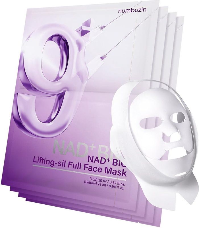 numbuzin - NAD+ BIO Lifting-sil Full Face Mask - 4 Stuks - Inclusief Lifting Band