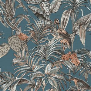 Dutch Wallcoverings - Tapete Bird-of-Paradise Blau