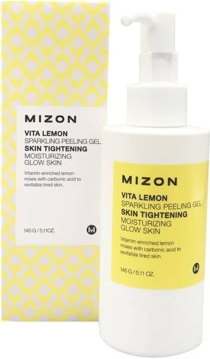 [MIZON] PEELING GEL VITA LEMON (145ml) Koreaanse huidverzorging - Citroenschilolie en bruisend water - Verstevigt/hydrateert - Verzorgt de poriën - Verwijdert dode cellen