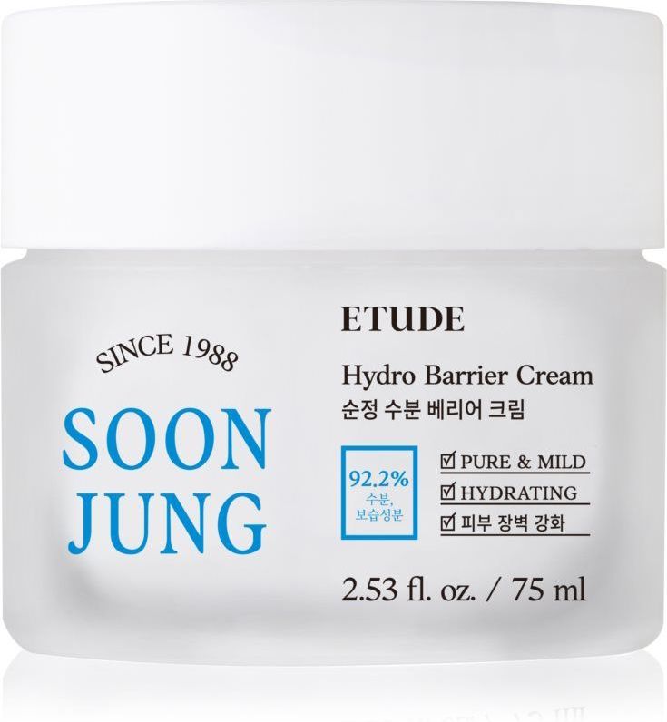 ETUDE SoonJung Hydro Barrier Cream Intensief Kalmerende en Beschermende Crème voor Gevoelige en Geirriteerde Huid 75 ml