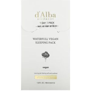 d'Alba - Waterfull Vegan Sleeping Pack - Gezichtsmasker - 12x4ml