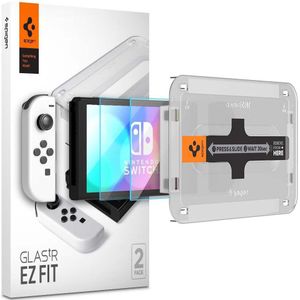 Spigen EZ Fit Glas.tR Nintendo Switch OLED Screen Protector (2-Pack)