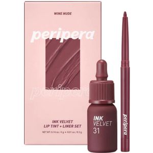 Peripera Ink Velvet + Lip Liner Set #02 Wine Nude