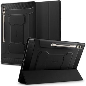 Spigen Rugged Armor Pro Bookcase voor de Samsung Galaxy Tab S9 Ultra - Zwart