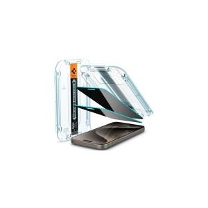Spigen Glass tR EZ Fit (Privacy) 2 Pack - transparency - iPhone 15 Pro Max