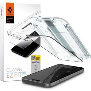 Spigen EZ Fit GLAS.tR Apple iPhone 15 Screen Protector Zwart (1-Pack)