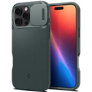 Spigen Optik Armor MagFit Case voor iPhone 16 Pro Max, Compatibel met MagSafe accessories hoesje -Abyss Green