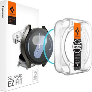 Spigen Screenprotector geschikt voor Samsung Galaxy Watch7 44mm Tempered Glas met Montage 2 stuks Transparant