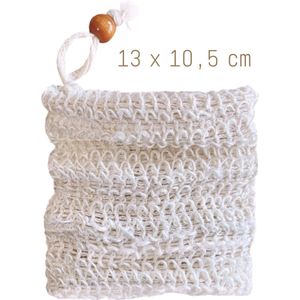 green-goose® Sisal Zeepzakje - Hemp Zeepzakje - 13 x 10,5 cm - Duurzaam Bewaarzakje voor Zeep - Scrubhandschoen - Scrubzakje
