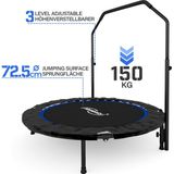Opvouwbare Fitnesstrampoline met in hoogte verstelbaar Handvat - Diameter 101 cm - Voor Binnen/Buiten - Blauw