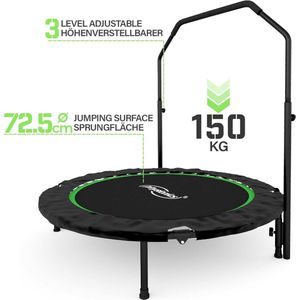 Opvouwbare Fitnesstrampoline met in hoogte verstelbaar Handvat - Diameter 101 cm - Voor Binnen/Buiten - Groen
