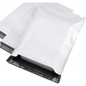 200 stuks - Witte webshop kleding verzendzakken - 25 x 33 cm poly mailers, verzendzakken enveloppen postzakken voor verpakking coax kledingzakken zelfklevend kleding gripzak post - lichtgewicht