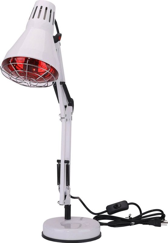 Tafelmodel infraroodlamp 150W - Warmtelamp tegen spier- en gewrichtspijn - Infraroodtherapie - Wit