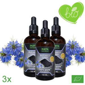 Natuurlijke Black Seed Oil 3X 100ml | 100% Puur & Onbewerkt EU Bio keurmerk | Zwartzaadolie | Zwarte Zaad Olie | Zwarte Komijnolie | Nigella Sativa Olie