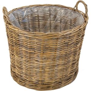 Mand rond op wielen dia 60 cm Brown Rotan
