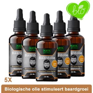 Natuurlijke Baard Olie 5x 30ml | 100% Puur & Onbewerkt EU Bio keurmerk | Baardolie | Optimaal baardgroei | Arganolie | | Argan olie | Marokko