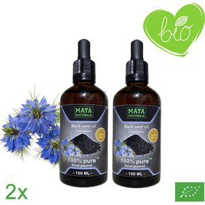Natuurlijke Black Seed Oil 2X 100ml | 100% Puur & Onbewerkt EU Bio keurmerk | Zwartzaadolie | Zwarte Zaad Olie | Zwarte Komijnolie | Nigella Sativa Olie