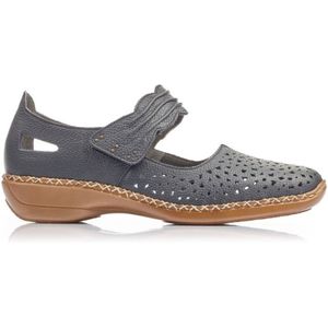 Rieker - Artikel 41399 - Instapper - Blauw - Rubber - Gedeeltelijk Leer