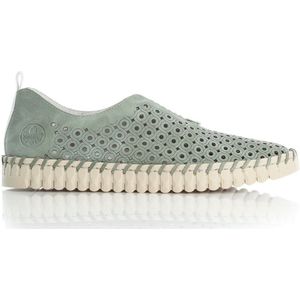 Rieker - N1963 - Ballerina - Mint-Weiss - Rubber Zool - Gedeeltelijk Leer