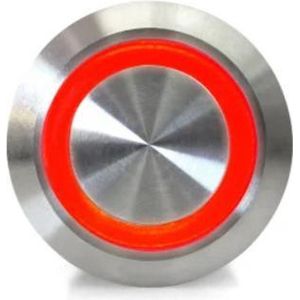 OTRONIC® Drukknop | Moment | 5V LED Rood | RVS | 12mm