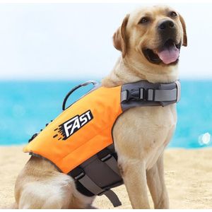 Reflective Printed Pet Dog Life Jacket Swimsuit  Size: M( Orange)