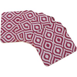 Set van 4 onderzetters mdf hard roze