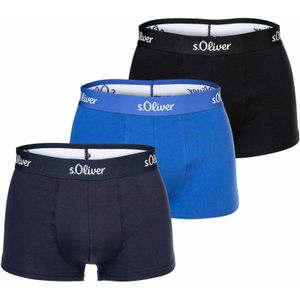 s.Oliver RED LABEL Bodywear LM s.Oliver Hipster Basic Boxershorts, voor heren, 3 stuks, blauw gesorteerd, passend (verpakking van 3 stuks), Blauw gesorteerd., XXL