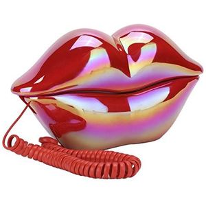 Grappige lipvorm Telefoon Bedraad Sexy Lip Telefoon Cartoonvormige Echte vaste telefoon met goede geluidskwaliteit geschikt voor Woondecoratie(Electroplating scarlet)