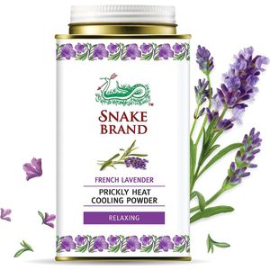SNAKE BRAND Prickly Heat Cooling Poeder Ontspannende Lavendel 140g (Pack van 1)