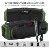 New Rixing NR-6012M Bluetooth 5.0 Portable Outdoor Karaoke Wireless Bluetooth Speaker with Microphone & Shoulder Strap(Green)