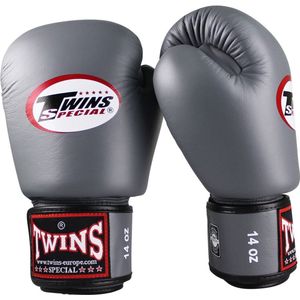 Twins (kick)bokshandschoenen Velcro Grijs 16 oz