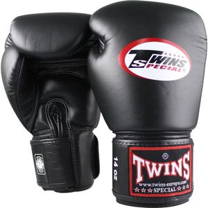 Twins (kick)bokshandschoenen Velcro zwart 16 oz