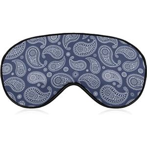 Blauwe Paisley Bandana Gezellige Oogmaskers Reizen Slaap Masker Verduisterend Nap Nacht Oogdekking Met Verstelbare Riem