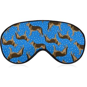 Duitse Herder op Blauwe Sterrenhemel Gezellige Oogmaskers Reizen Slaap Masker Blackout Nap Night Eye Cover Met Verstelbare Riem
