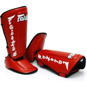Fairtex SP7 Twister - afneembare Wreef en Scheenbeschermers - Rood - Maat S