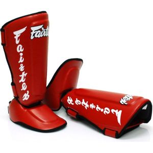 Fairtex SP7 Twister - afneembare Wreef en Scheenbeschermers - Rood - Maat M