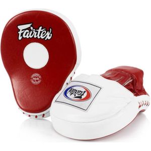 Fairtex FMV9 Ultimate Contoured Focus Mitts - Wit / Rood - standaard maat