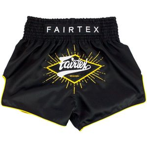 Fairtex - BS1920 - Muay Thai Shorts - Lava - Zwart/Goud - Micro Satijnstof