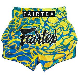 Fairtex BS1927 Muay Thai Shorts - Magma 'Green - blauw/geel/groen XL