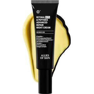 Allies of Skin - Retinal 0,1% Peptides Nachtcrème - 0,1% Encapsulated Retinal - 6 Peptiden - 8,7% Ceramiden