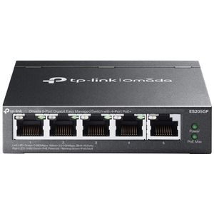 TP-Link Omada ES205G Managed Gigabit Ethernet (10/100/1000) Power over Ethernet (PoE) Zwart