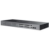 TP-Link - Omada ES220GMP - Switch - Zwart - Managed - 18 Poorten